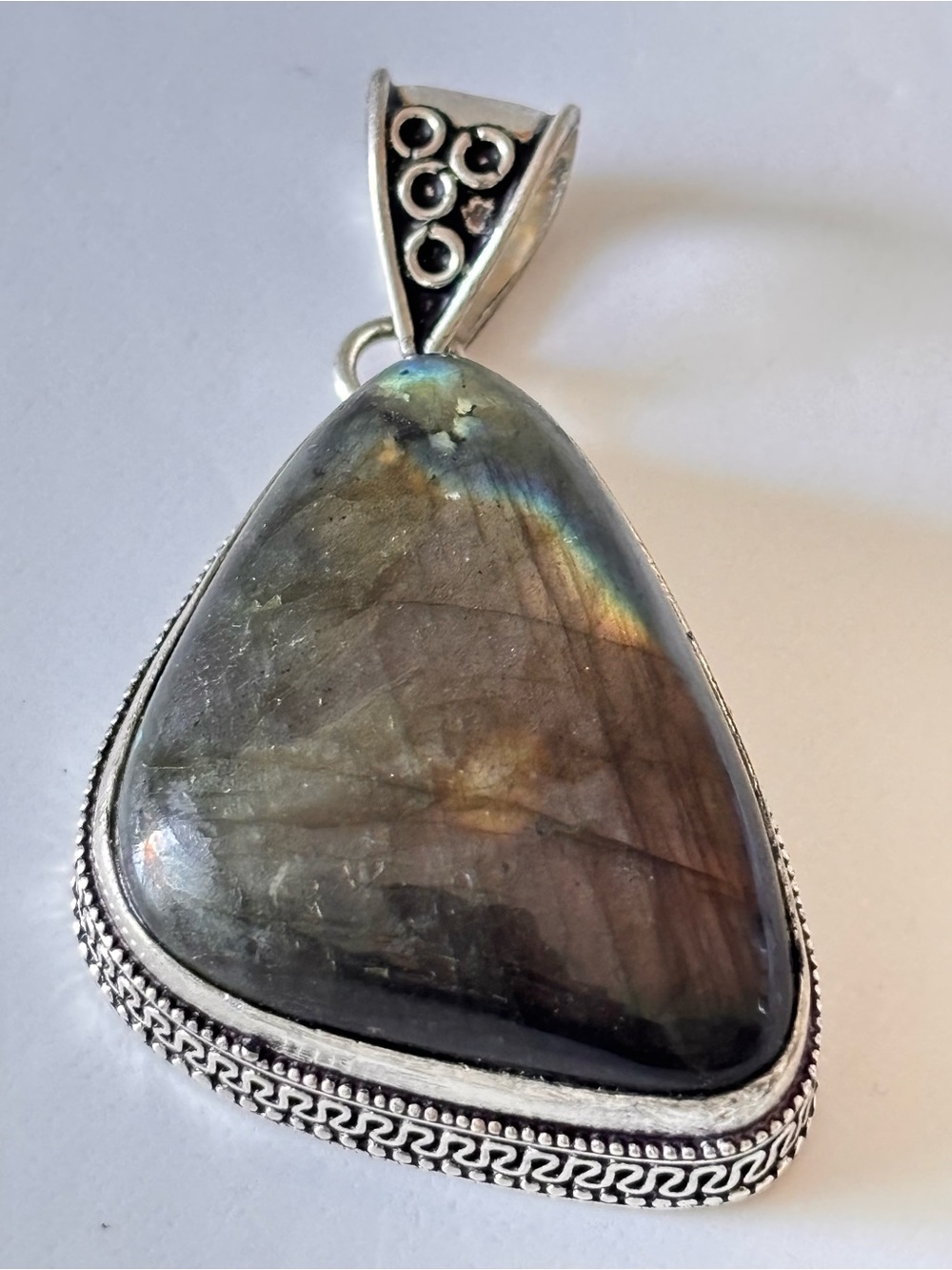Natural Freeform Labradorite Pendant\Handmade\stamp 925\NWOT